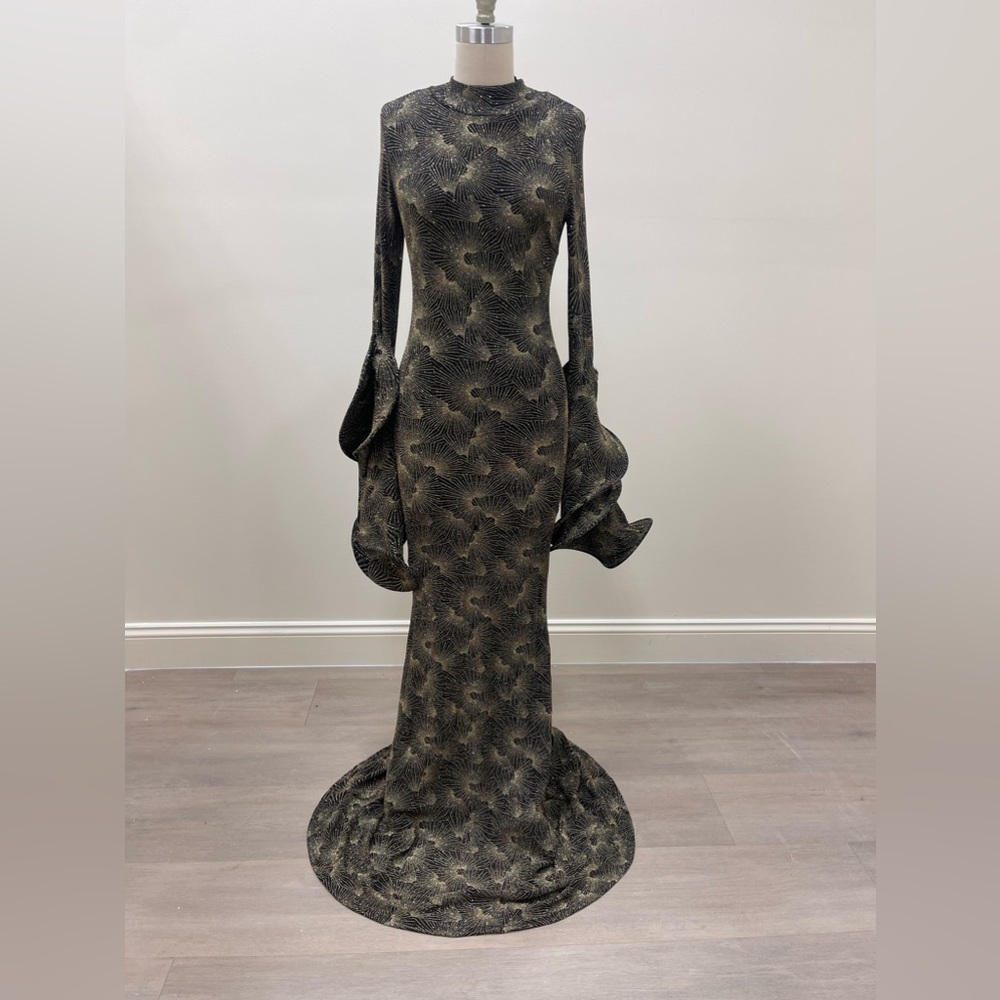 BLACK AND GOLD DRESS